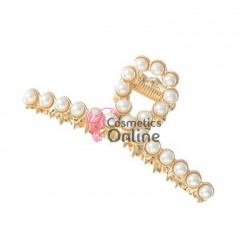 Clama pentru prins parul tip cleste CLM038CC Auriu cu perle